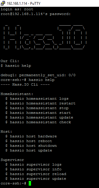 Терминал Hass.io — команды SSH