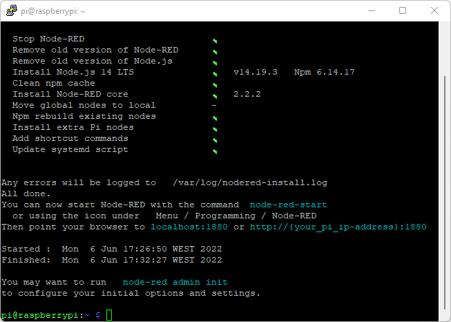 Установка Node-RED на Raspberry Pi