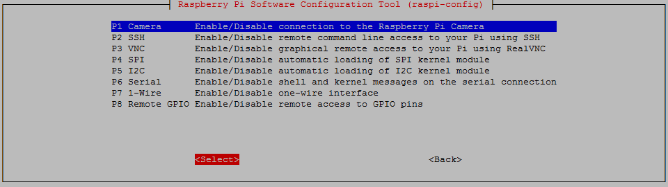 Включение камеры в raspi-config