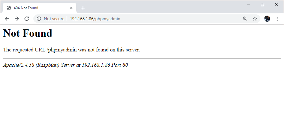 Не удалось открыть phpMyAdmin на Raspberry Pi