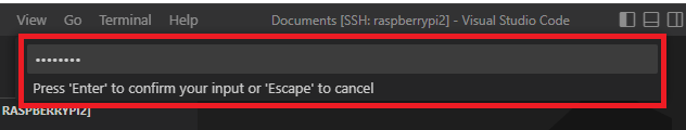 Ввод пароля SSH-хоста в VS Code