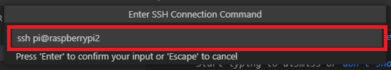 SSH-команда Raspberry Pi в VS Code