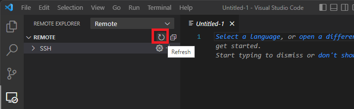 Обновление удалённых подключений в VS Code