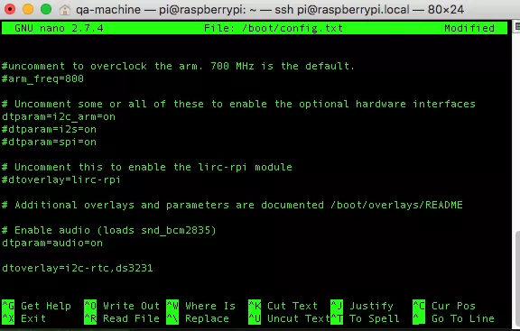 Добавление dtoverlay в config.txt